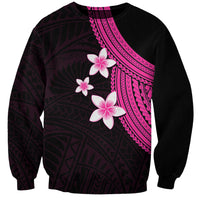 Polynesian Sweatshirt With Plumeria Flower Pink LT6 - Wonder Print Shop