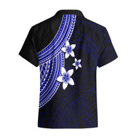 Polynesian Hawaiian Shirt With Plumeria Flower Blue LT6 - Wonder Print Shop