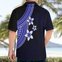 Polynesian Hawaiian Shirt With Plumeria Flower Blue LT6 - Wonder Print Shop