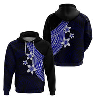 Polynesian Hoodie With Plumeria Flower Blue LT6 - Wonder Print Shop