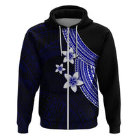 Polynesian Hoodie With Plumeria Flower Blue LT6 - Wonder Print Shop