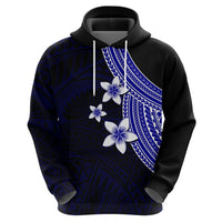 Polynesian Hoodie With Plumeria Flower Blue LT6 - Wonder Print Shop