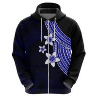 Polynesian Hoodie With Plumeria Flower Blue LT6 - Wonder Print Shop