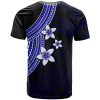 Polynesian T Shirt With Plumeria Flower Blue LT6 - Wonder Print Shop