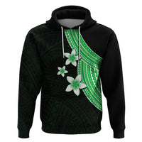 Polynesian Hoodie With Plumeria Flower Green LT6 - Wonder Print Shop