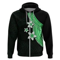 Polynesian Hoodie With Plumeria Flower Green LT6 - Wonder Print Shop