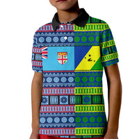 Custom Fiji Malampa Polo Shirt for Kid Tribal Patterns LT6 - Wonder Print Shop