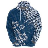 Hawaii Summer Hoodie Mix Polynesian Dark Blue LT6 - Wonder Print Shop