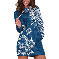 Hawaii Summer Hoodie Dress Mix Polynesian Dark Blue LT6 - Wonder Print Shop
