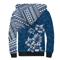 Hawaii Summer Sherpa Hoodie Mix Polynesian Dark Blue LT6 - Wonder Print Shop