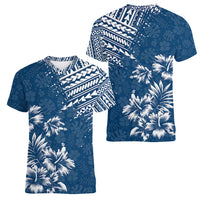 Hawaii Summer Women V Neck T Shirt Mix Polynesian Dark Blue LT6 - Wonder Print Shop