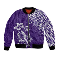 Hawaii Summer Bomber Jacket Mix Polynesian Purple LT6 - Wonder Print Shop