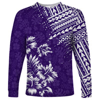 Hawaii Summer Long Sleeve Shirt Mix Polynesian Purple LT6 - Wonder Print Shop