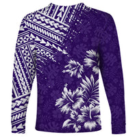 Hawaii Summer Long Sleeve Shirt Mix Polynesian Purple LT6 - Wonder Print Shop