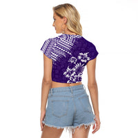 Hawaii Summer Raglan Cropped T Shirt Mix Polynesian Purple LT6 - Wonder Print Shop