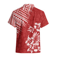 Hawaii Summer Hawaiian Shirt Mix Polynesian Red LT6 - Wonder Print Shop