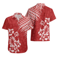 Hawaii Summer Hawaiian Shirt Mix Polynesian Red LT6 - Wonder Print Shop