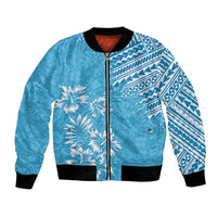 Hawaii Summer Bomber Jacket Mix Polynesian Light Blue LT6 - Wonder Print Shop
