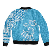 Hawaii Summer Bomber Jacket Mix Polynesian Light Blue LT6 - Wonder Print Shop
