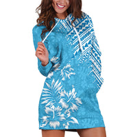 Hawaii Summer Hoodie Dress Mix Polynesian Light Blue LT6 - Wonder Print Shop