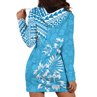 Hawaii Summer Hoodie Dress Mix Polynesian Light Blue LT6 - Wonder Print Shop