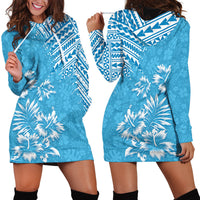 Hawaii Summer Hoodie Dress Mix Polynesian Light Blue LT6 - Wonder Print Shop