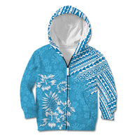 Hawaii Summer Kid Hoodie Mix Polynesian Light Blue LT6 - Wonder Print Shop