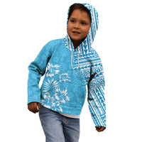 Hawaii Summer Kid Hoodie Mix Polynesian Light Blue LT6 - Wonder Print Shop