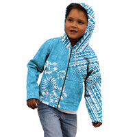 Hawaii Summer Kid Hoodie Mix Polynesian Light Blue LT6 - Wonder Print Shop