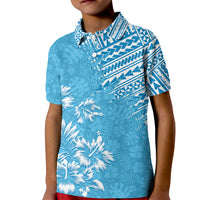 Hawaii Summer Kid Polo Shirt Mix Polynesian Light Blue LT6 - Wonder Print Shop