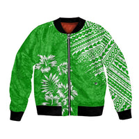 Hawaii Summer Bomber Jacket Mix Polynesian Green LT6 - Wonder Print Shop