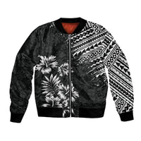 Hawaii Summer Bomber Jacket Mix Polynesian Black LT6 - Wonder Print Shop