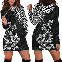 Hawaii Summer Hoodie Dress Mix Polynesian Black LT6 - Wonder Print Shop