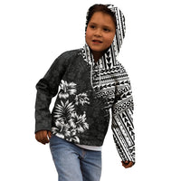 Hawaii Summer Kid Hoodie Mix Polynesian Black LT6 - Wonder Print Shop
