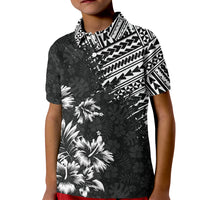 Hawaii Summer Kid Polo Shirt Mix Polynesian Black LT6 - Wonder Print Shop