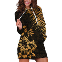 Hawaii Summer Hoodie Dress Mix Polynesian Gold LT6 - Wonder Print Shop