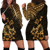 Hawaii Summer Hoodie Dress Mix Polynesian Gold LT6 - Wonder Print Shop