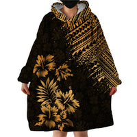 Hawaii Summer Wearable Blanket Hoodie Mix Polynesian Gold LT6 - Wonder Print Shop