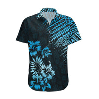 Hawaii Summer Hawaiian Shirt Mix Polynesian Black-Blue LT6 - Wonder Print Shop