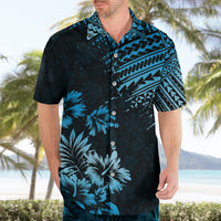 Hawaii Summer Hawaiian Shirt Mix Polynesian Black-Blue LT6 - Wonder Print Shop