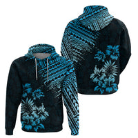 Hawaii Summer Hoodie Mix Polynesian Black-Blue LT6 - Wonder Print Shop