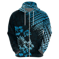 Hawaii Summer Hoodie Mix Polynesian Black-Blue LT6 - Wonder Print Shop