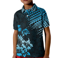 Hawaii Summer Kid Polo Shirt Mix Polynesian Black-Blue LT6 - Wonder Print Shop