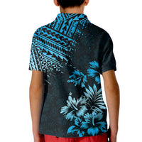 Hawaii Summer Kid Polo Shirt Mix Polynesian Black-Blue LT6 - Wonder Print Shop
