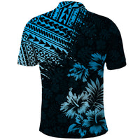 Hawaii Summer Polo Shirt Mix Polynesian Black-Blue LT6 - Wonder Print Shop