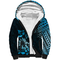 Hawaii Summer Sherpa Hoodie Mix Polynesian Black-Blue LT6 - Wonder Print Shop