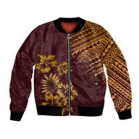 Hawaii Summer Bomber Jacket Mix Polynesian Brown LT6 - Wonder Print Shop
