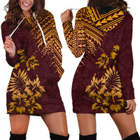 Hawaii Summer Hoodie Dress Mix Polynesian Brown LT6 - Wonder Print Shop