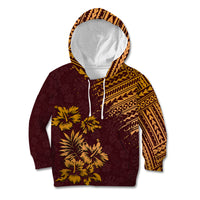 Hawaii Summer Kid Hoodie Mix Polynesian Brown LT6 - Wonder Print Shop