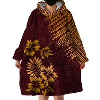 Hawaii Summer Wearable Blanket Hoodie Mix Polynesian Brown LT6 - Wonder Print Shop